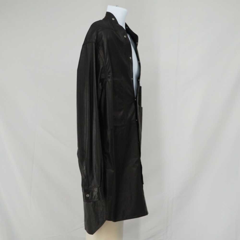 Rick Owens Oversized Leather Shirt Button Black L… - image 7