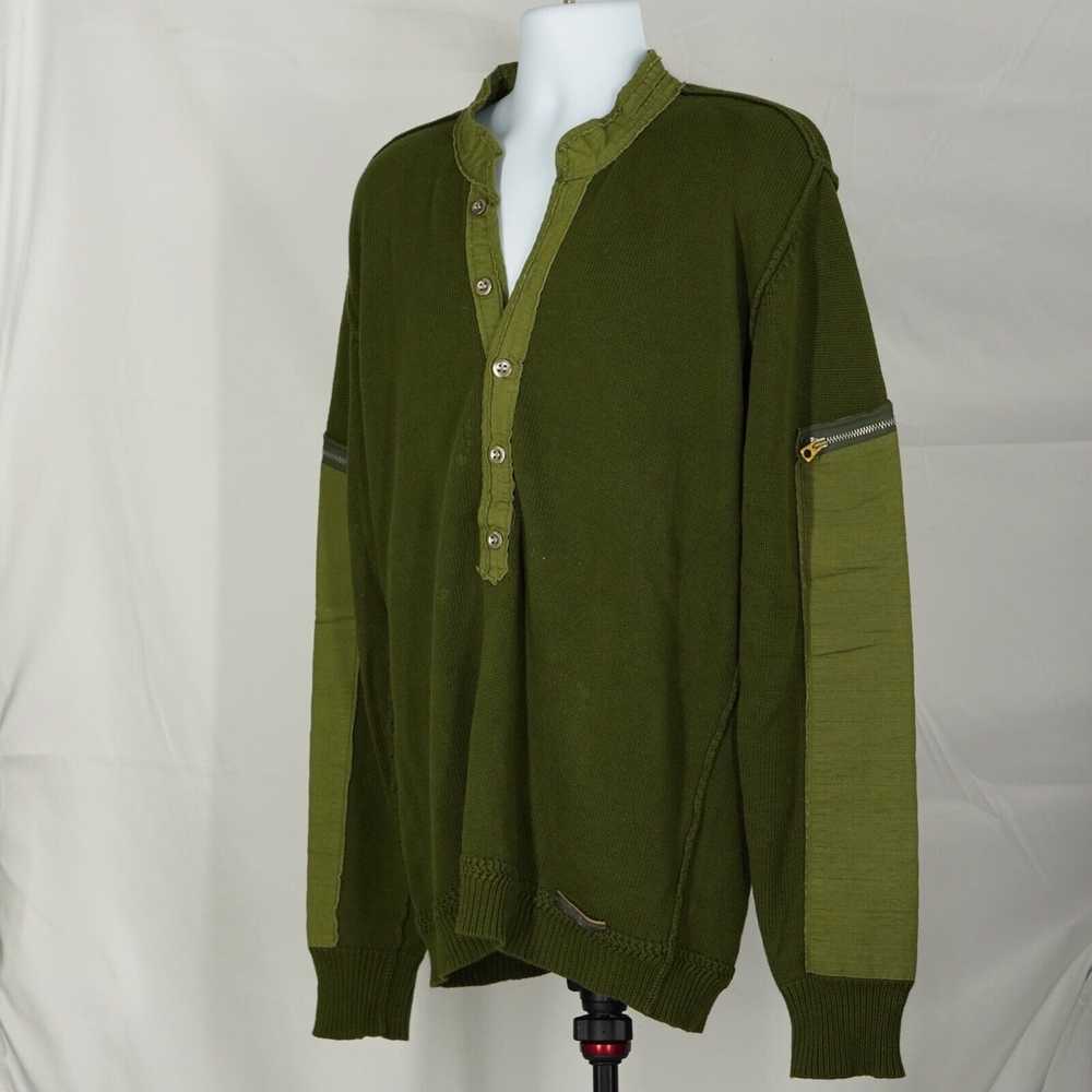 Diesel Green Buttoned Pullover Sweater with Zippe… - image 2