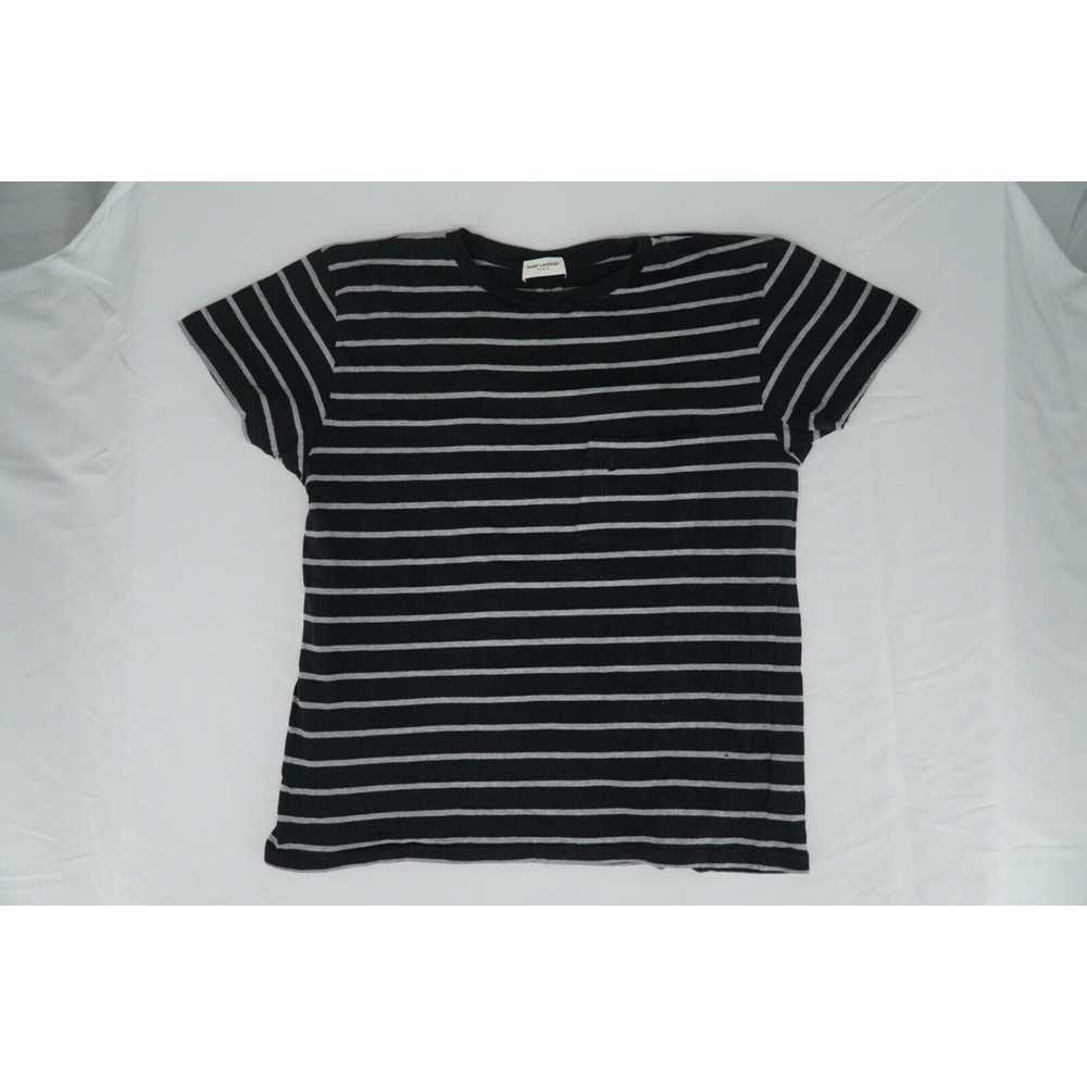 Saint Laurent Black Gray Striped Shirt Cotton - L… - image 12