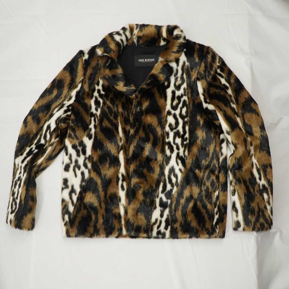 Neil Barrett Leopard Jacket Coat Tan and White Fa… - image 12