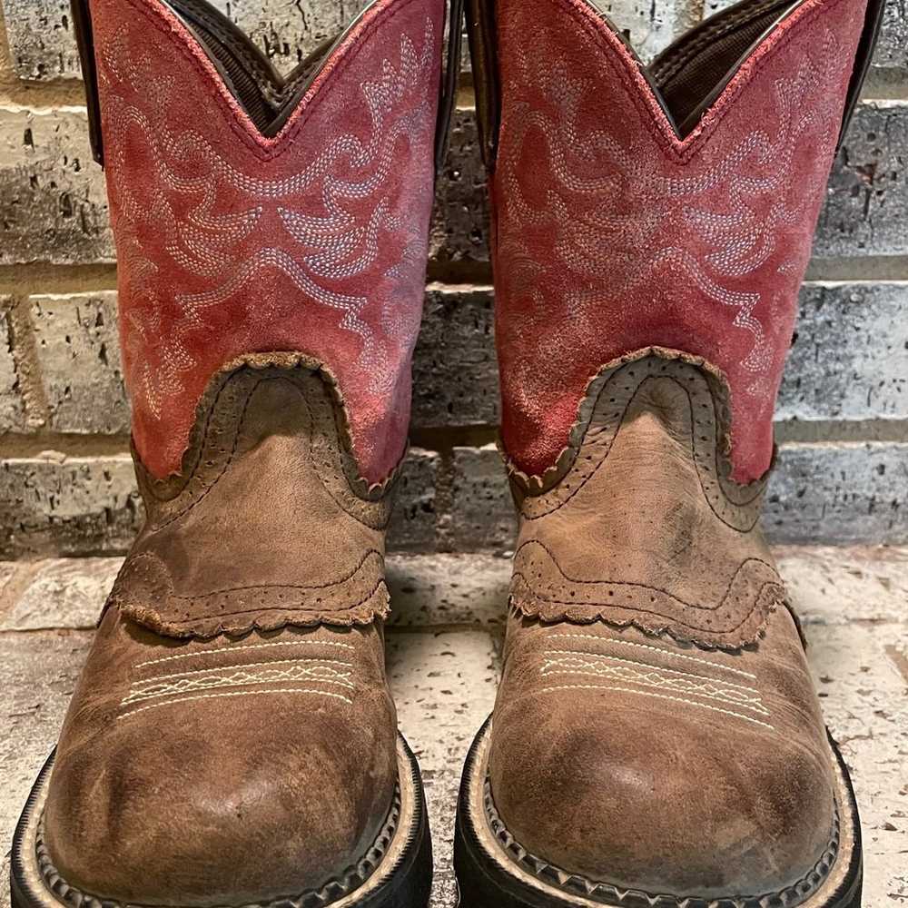 Ariat Fatbaby Red Leather Cowboy Boots 10016948 w… - image 1