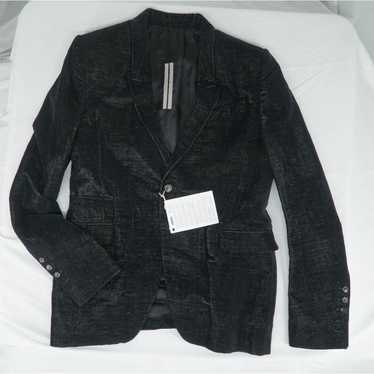 Rick Owens Larry Black Velvet Blazer Suit Jacket … - image 1