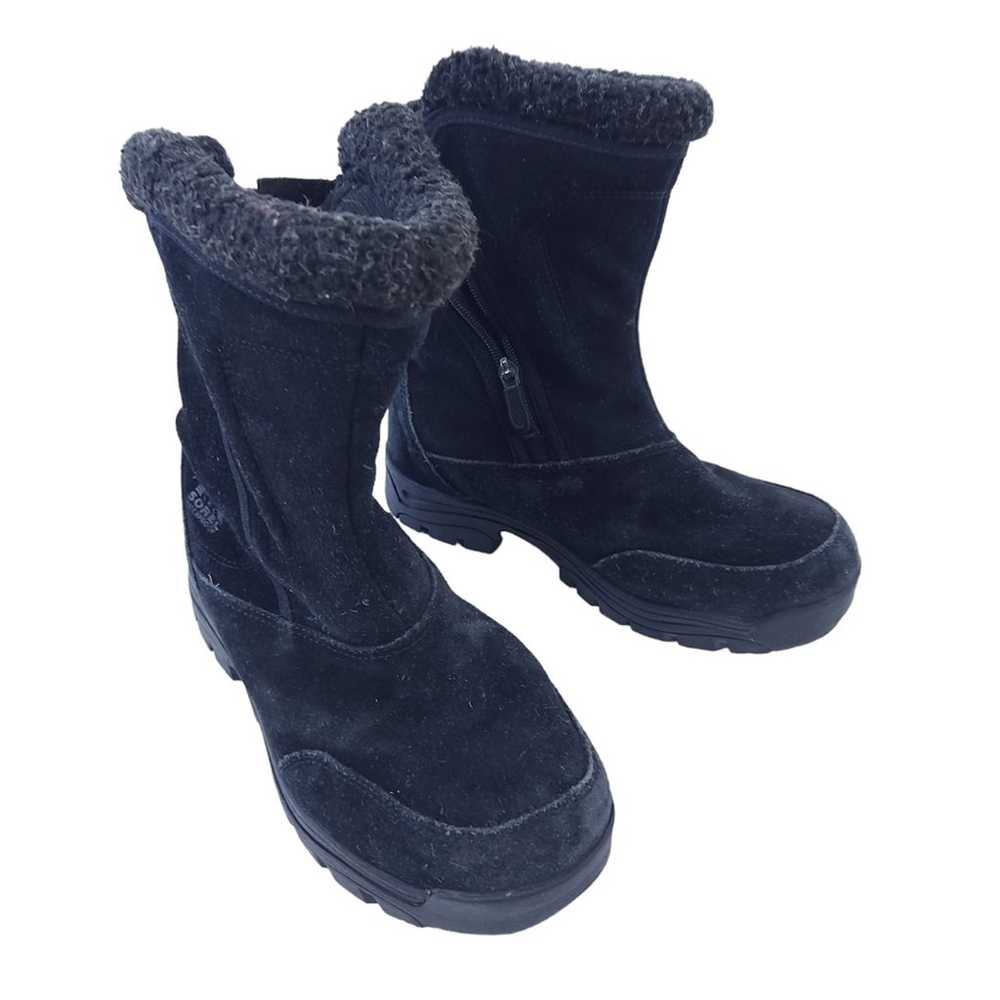 Sorel Waterfall Black Suede Leather Winter Boots … - image 1