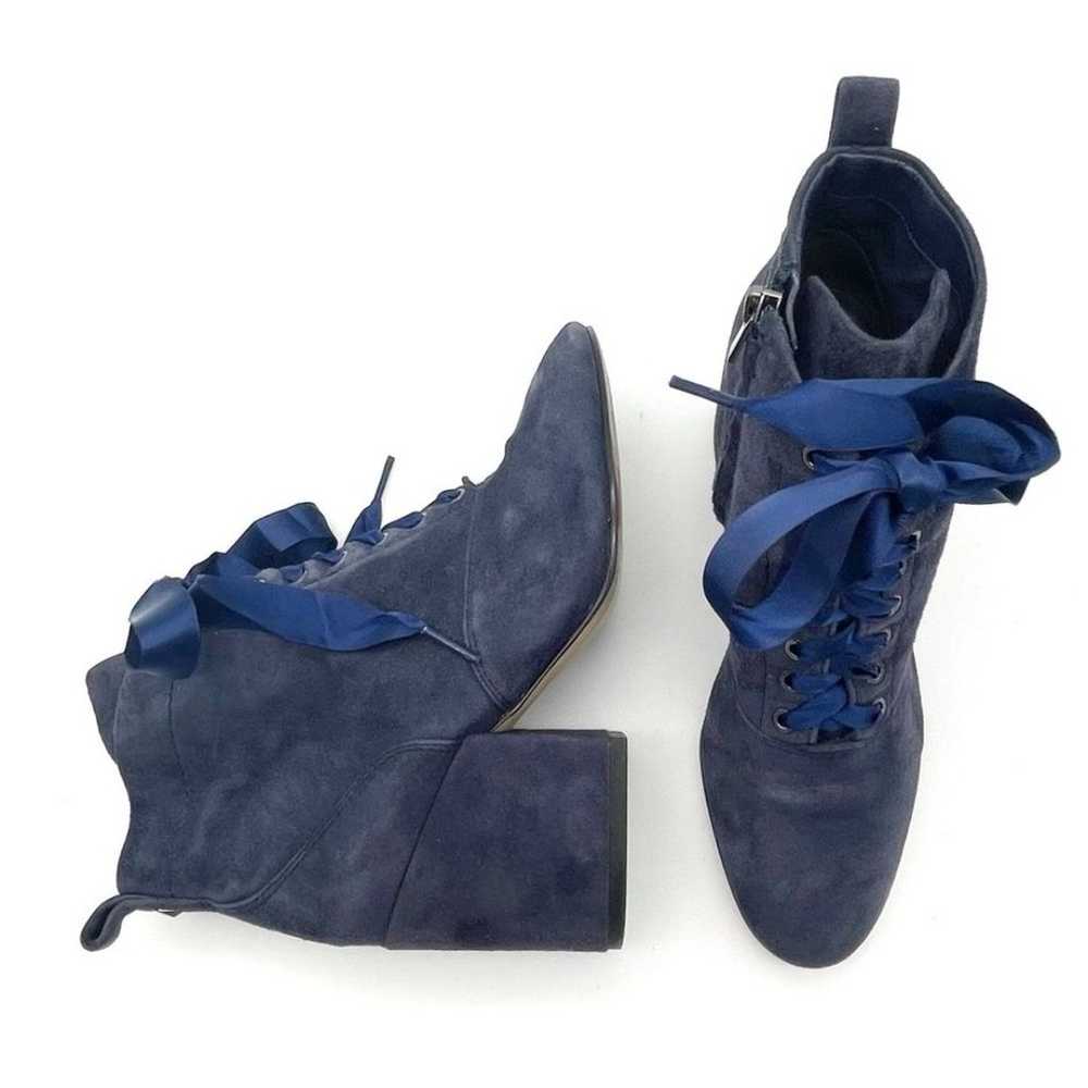 Sam Edelman Boot Tate Blue Suede Block Heel Lace … - image 3
