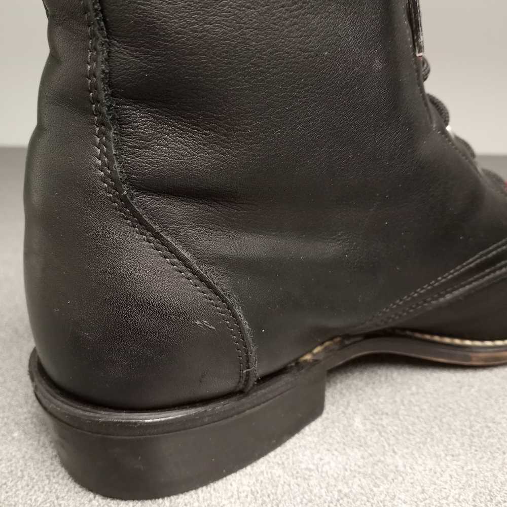 Laredo Lace Up Leather Kiltie Boots (8.5) Black &… - image 9