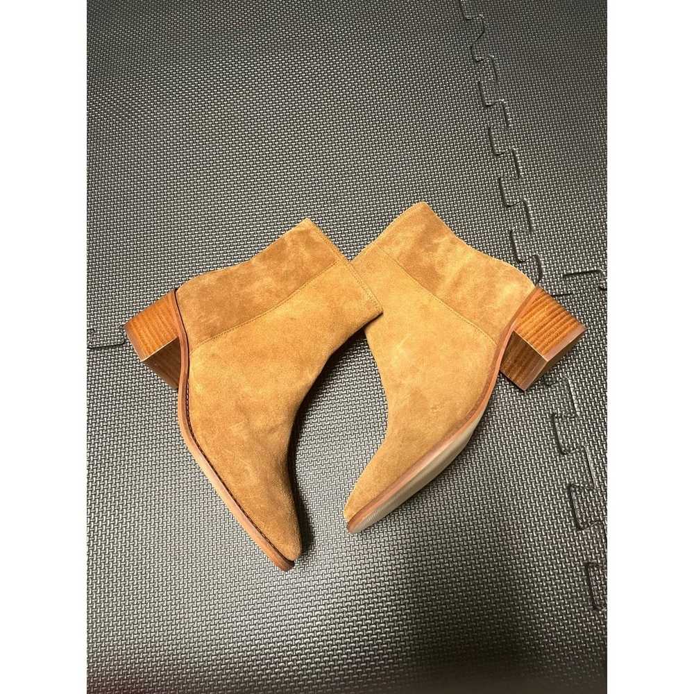 New Soludos Fulton Tan Suede Ankle Bootie Size 7 - image 4
