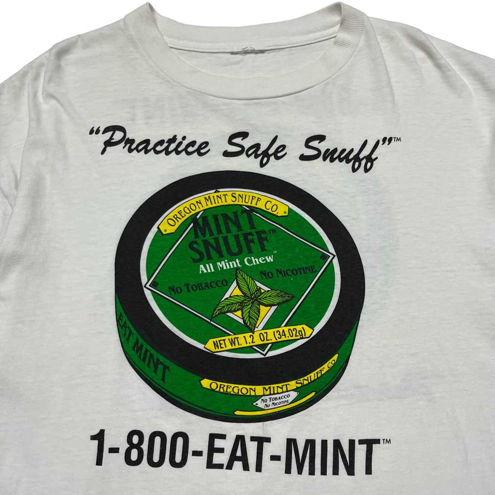 ‘90s Mint Snuff ‘Practice Safe Snuff’ T-Shirt - W… - image 2
