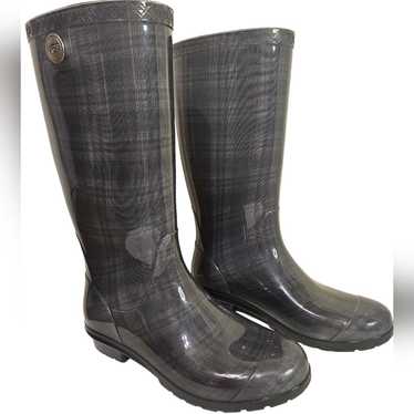Ugg Shaye gray plaid rain  boots. Size 7 - image 1