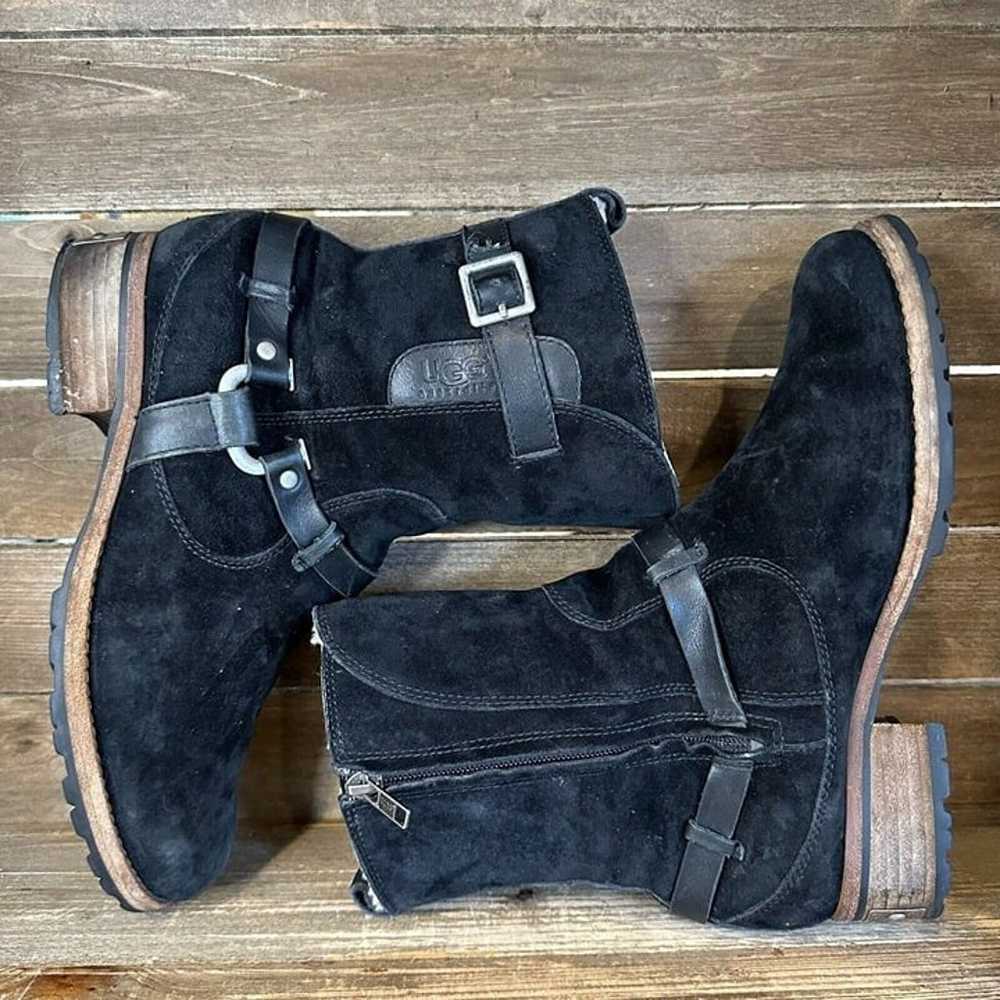 Womens UGG Endell 5604 Black Suede Lined Harness … - image 5