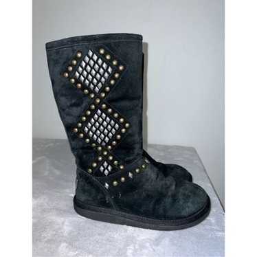 Ugg Studded Embellished Ugg Black Suede Boots Wom… - image 1