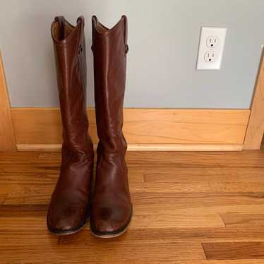 Frye Melissa Pull-On Riding Boots Redwood - image 1