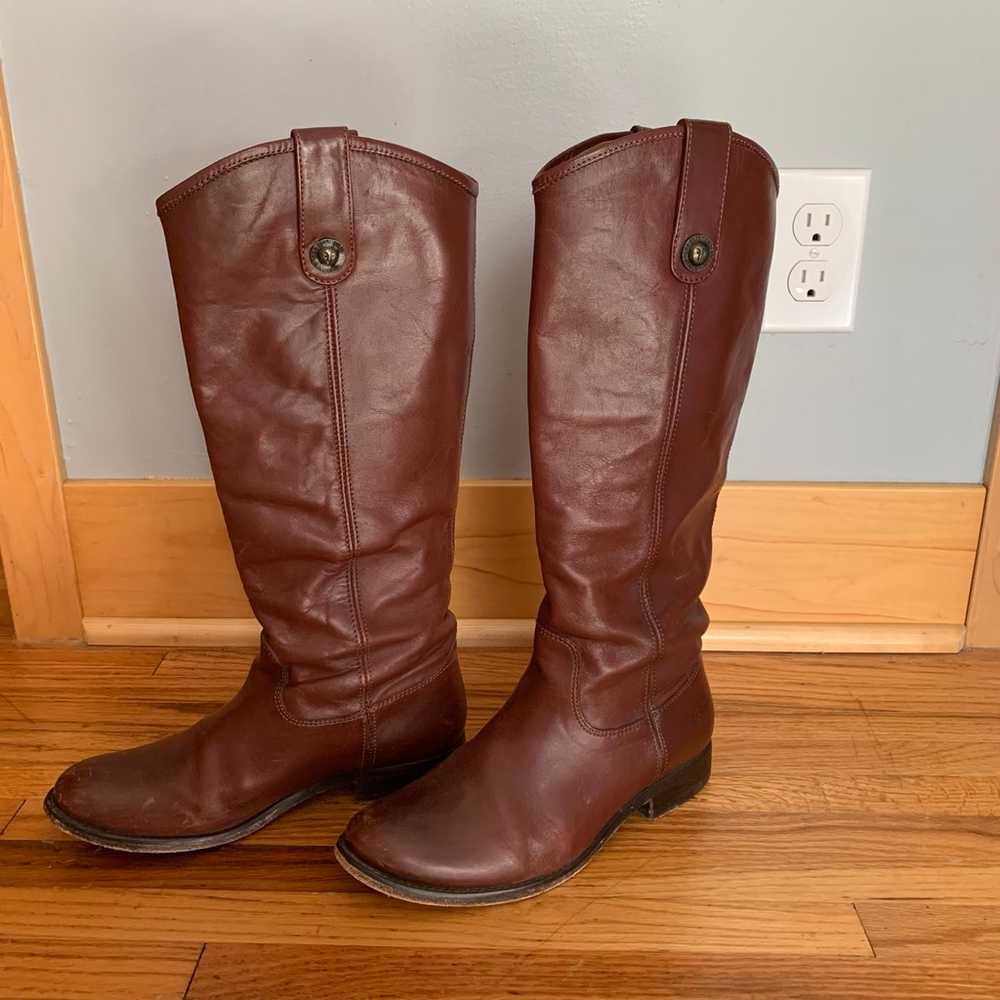 Frye Melissa Pull-On Riding Boots Redwood - image 2