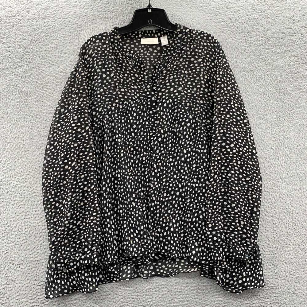 Vintage CHICOS Blouse Womens Size 3 XL Top Polka … - image 1