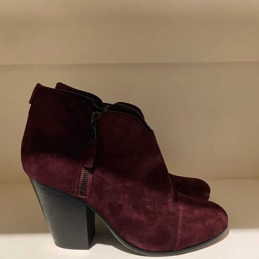Rag & bone burgundy suede booties boots shoes - image 3