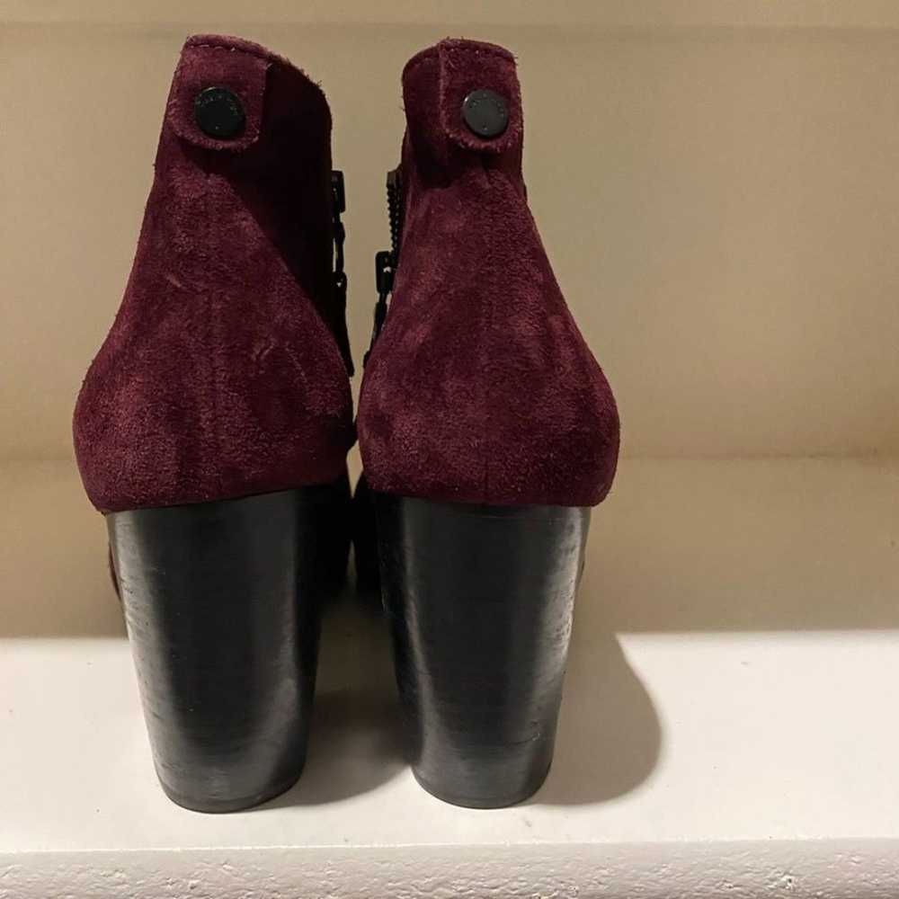Rag & bone burgundy suede booties boots shoes - image 8