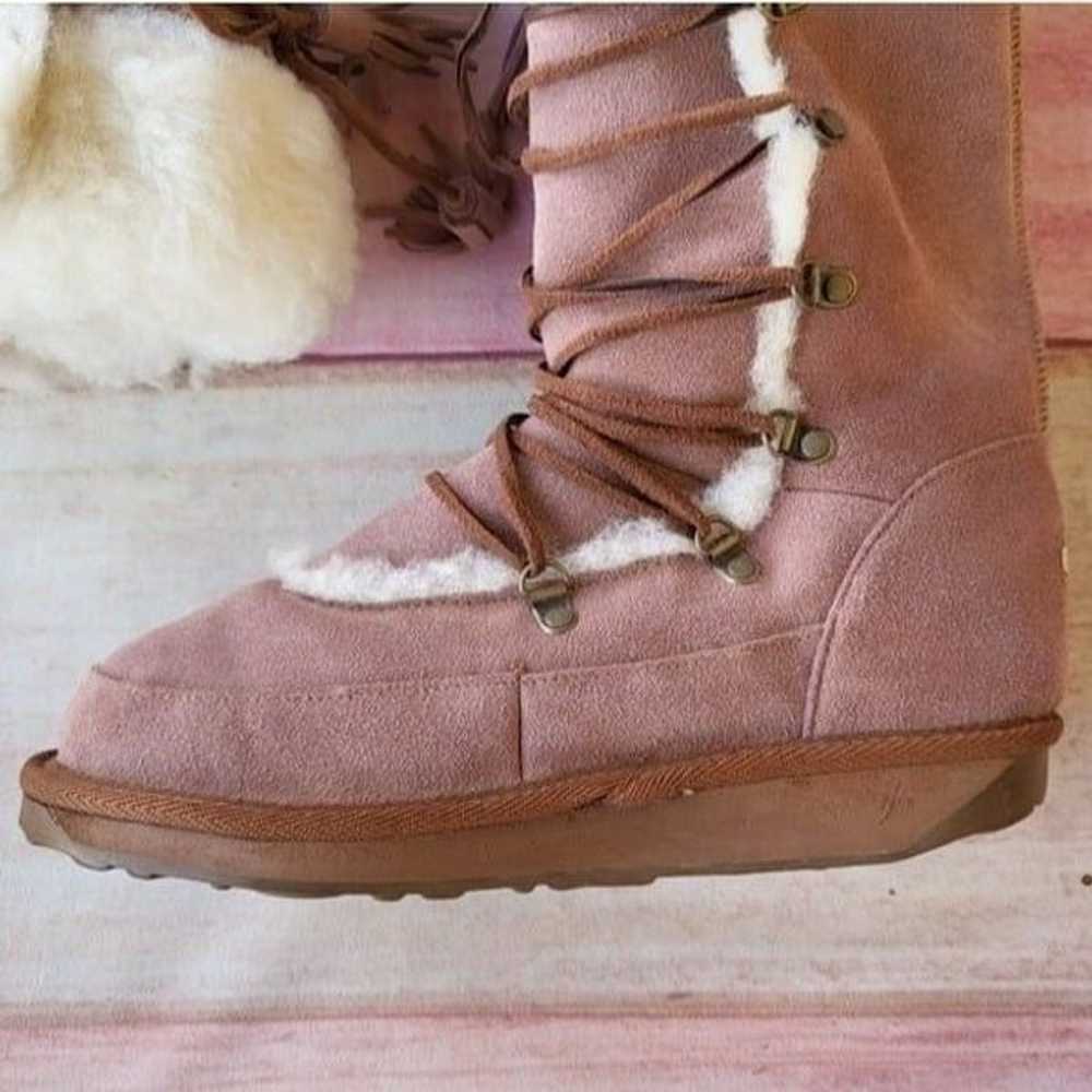 Emu Australia Pink Suede Wool Lined Lace Up Winte… - image 5