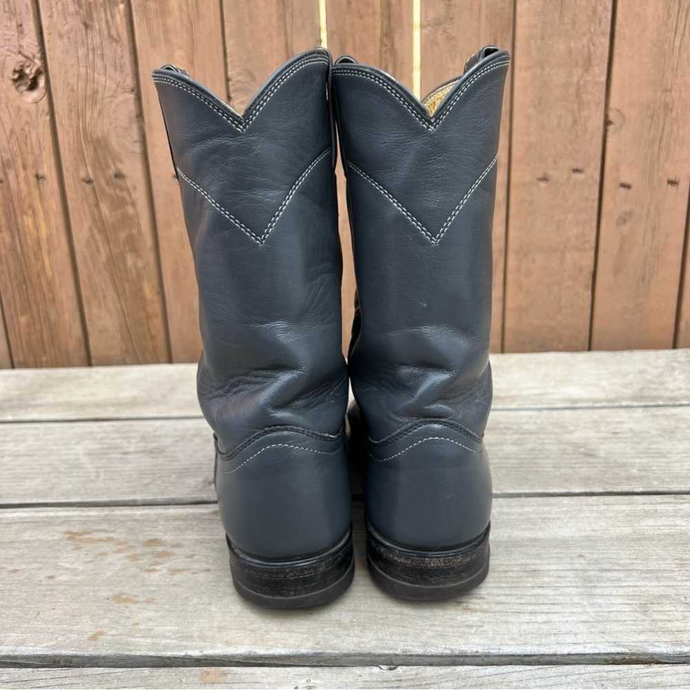 Vintage 80s 90s Justin Roper Boots gray cowgirl w… - image 7