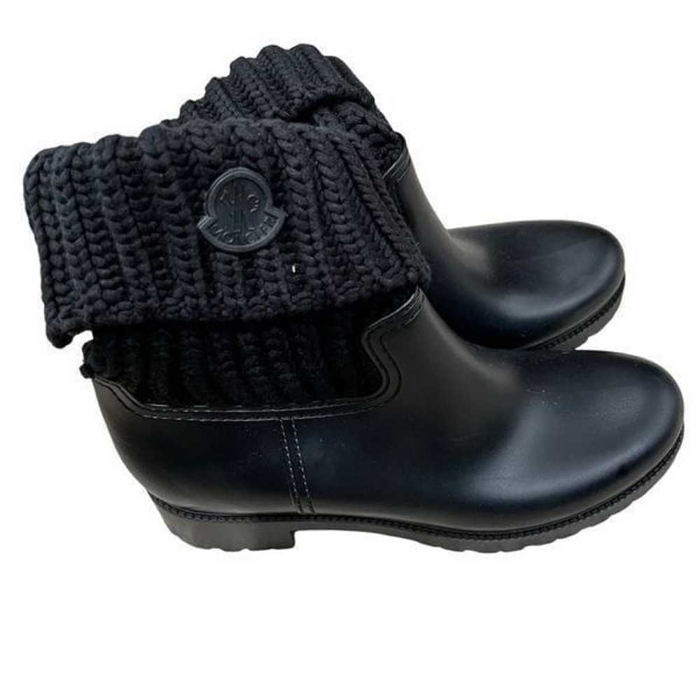 Moncler Ginette Rubber Boots with Knit Top size 41 - image 2