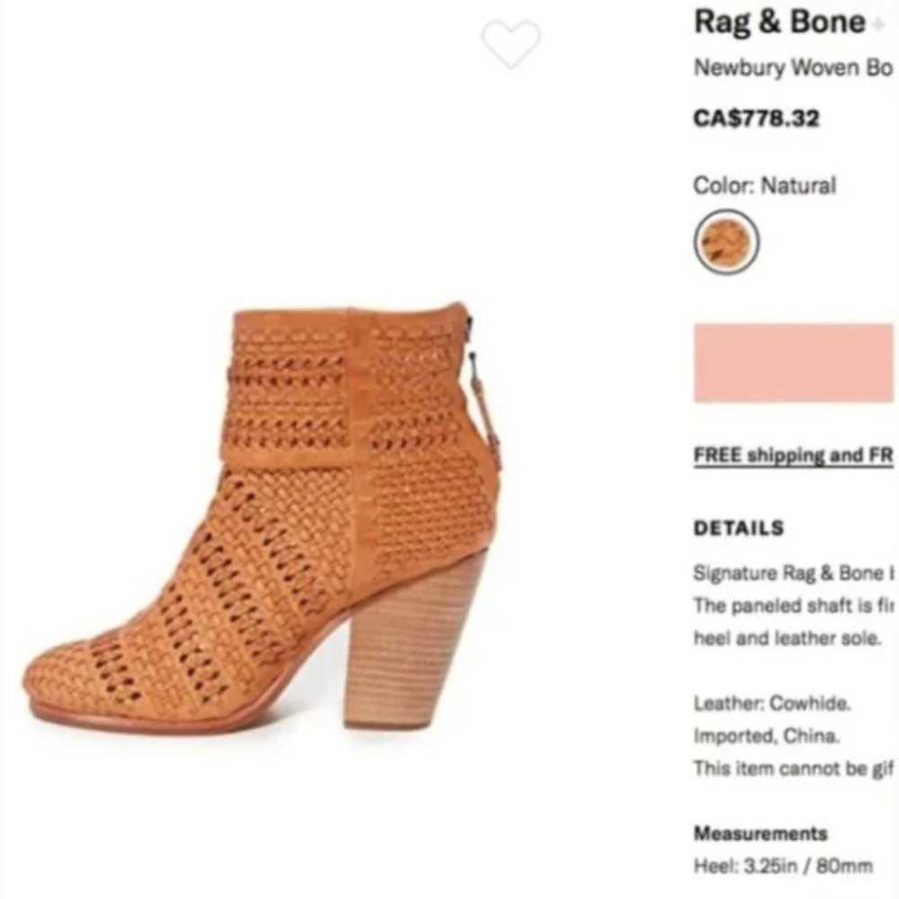 Rag & Bone Brown Woven Leather Boots 38.5 - image 3