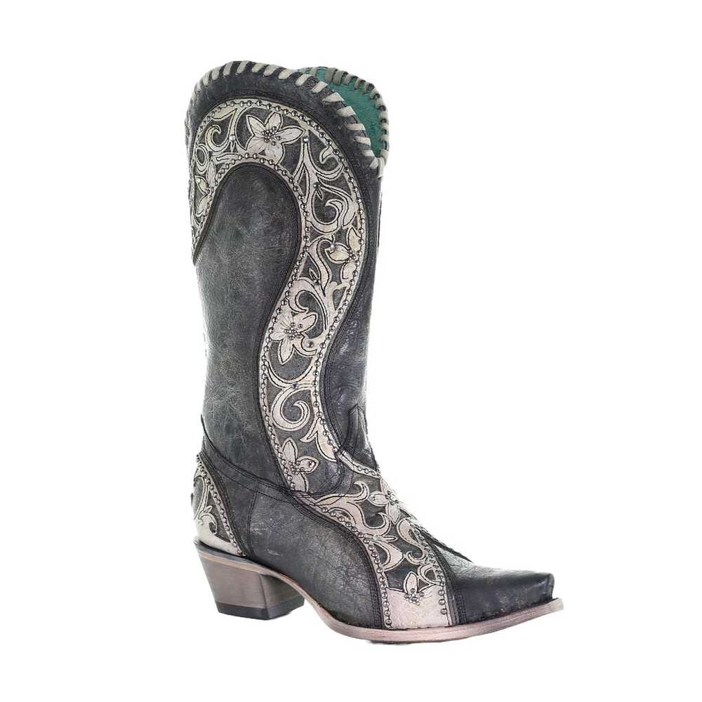 Corral Womens Overlay Woven Crystals & Studs Boot… - image 1
