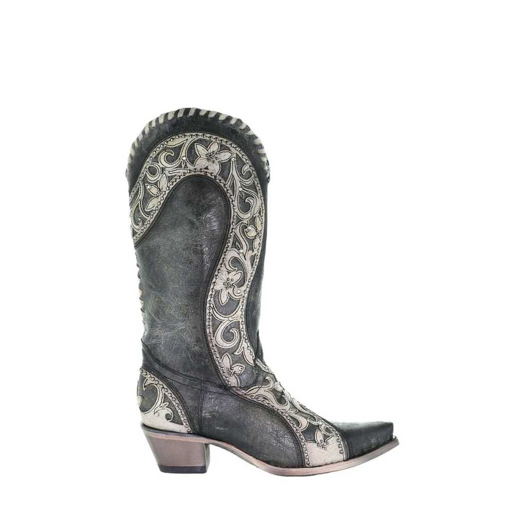 Corral Womens Overlay Woven Crystals & Studs Boot… - image 2