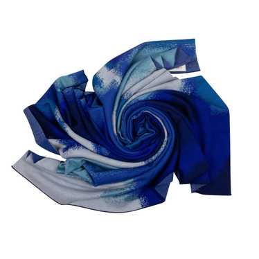 A_PLAN_APPLICATION Blue Wool Jacquard Scarf Size … - image 1