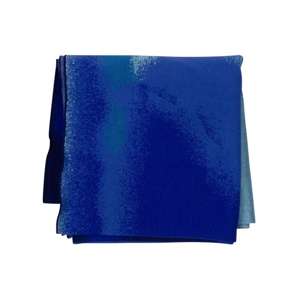 A_PLAN_APPLICATION Blue Wool Jacquard Scarf Size … - image 2