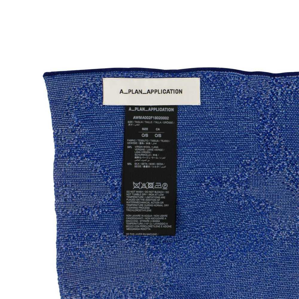 A_PLAN_APPLICATION Blue Wool Jacquard Scarf Size … - image 3