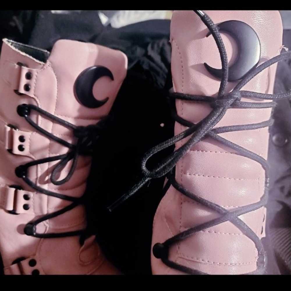 Killstar Pink Broomrider Gothic Moon Boots Hot To… - image 3