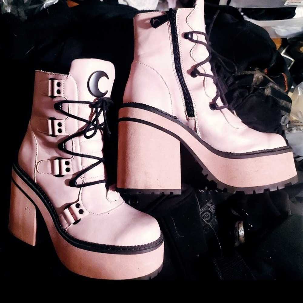 Killstar Pink Broomrider Gothic Moon Boots Hot To… - image 6