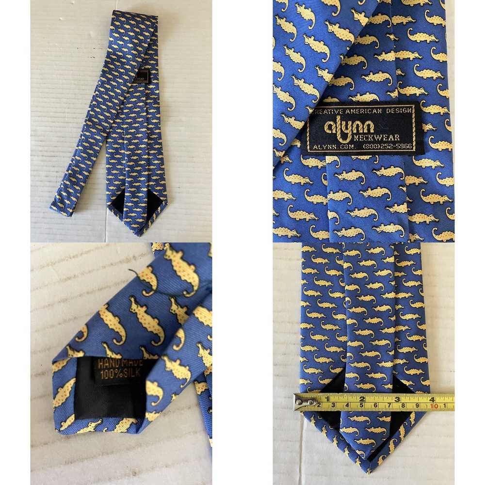 Vintage Alynn Neckwear Men's Necktie Tie Silk Sat… - image 4