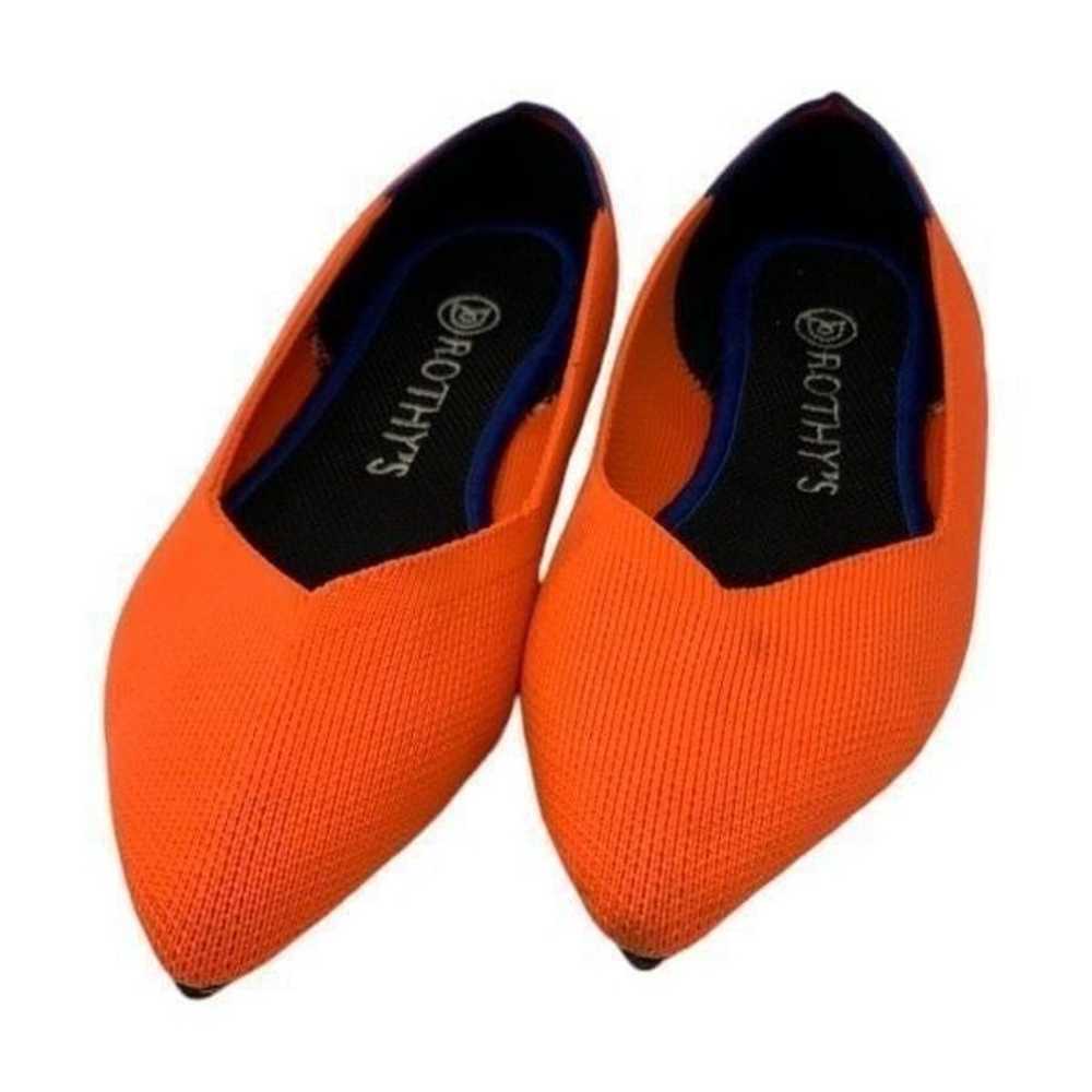 Rothy's The Point RARE Neon Orange Flats Size 6 - image 2