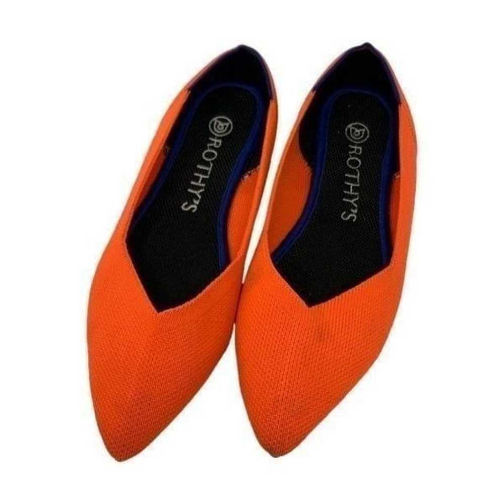 Rothy's The Point RARE Neon Orange Flats Size 6 - image 3