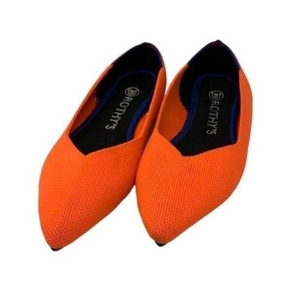 Rothy's The Point RARE Neon Orange Flats Size 6 - image 4