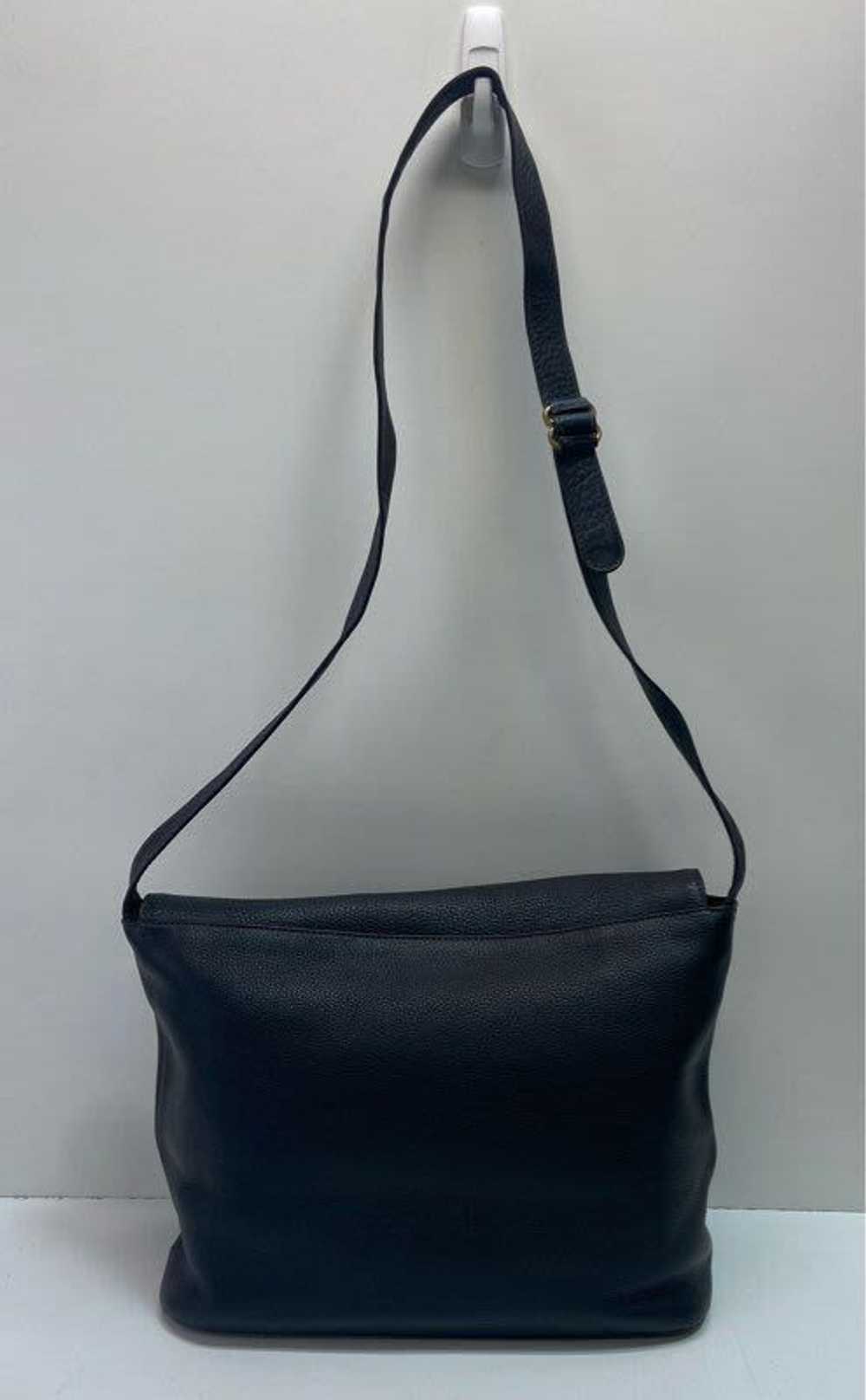 COACH 355 Black Pebbled Leather Soft Flap Shoulde… - image 2