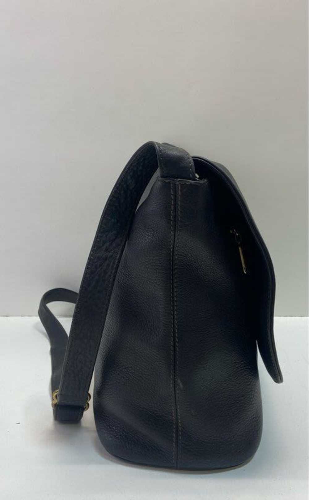 COACH 355 Black Pebbled Leather Soft Flap Shoulde… - image 4