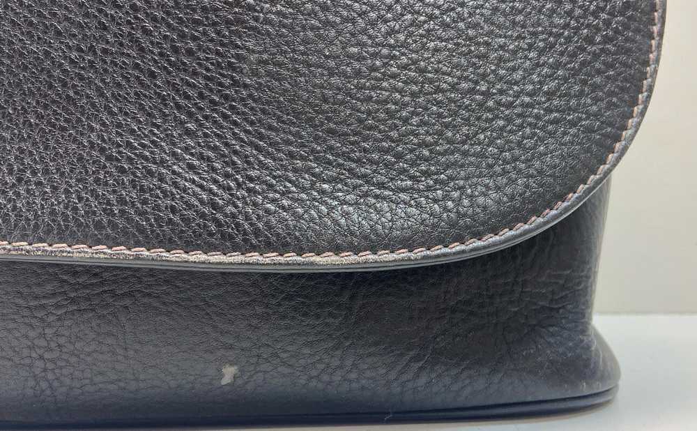 COACH 355 Black Pebbled Leather Soft Flap Shoulde… - image 7