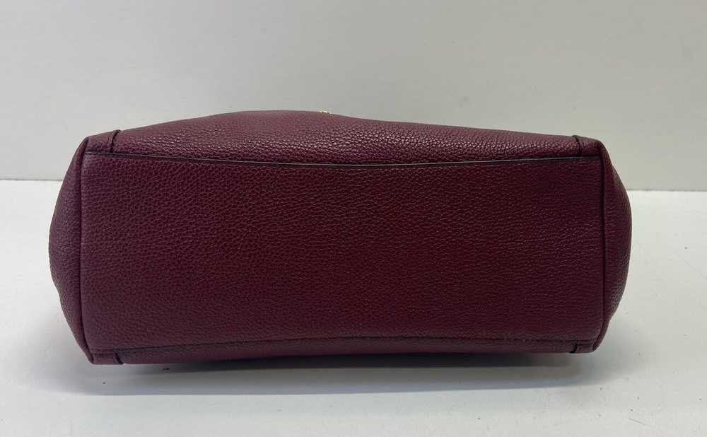COACH Edie Burgundy Pebbled Leather Satchel Bag - image 3