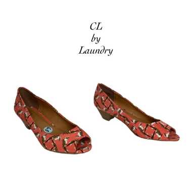 CL by Laundry Home Run Coral Bird Peep Toe Pumps … - image 1