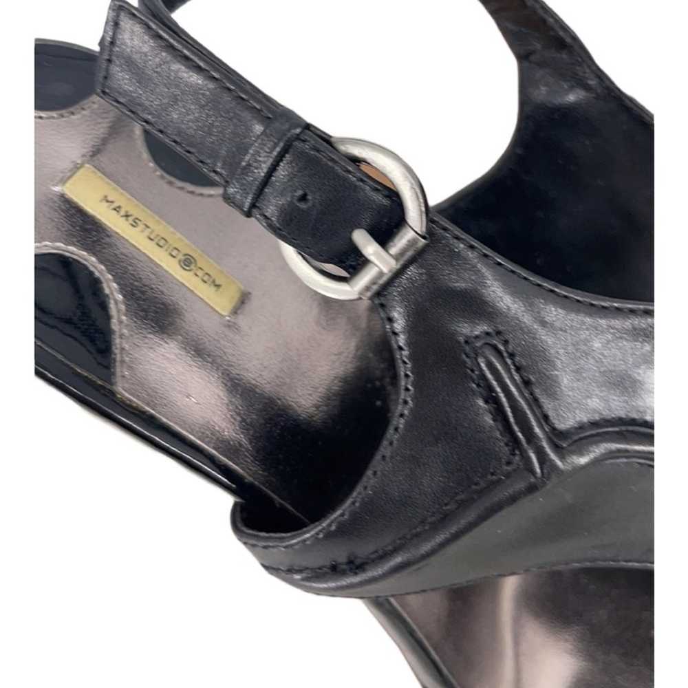 Slingback Leather Open Toe Shoe Max Studio Size 1… - image 5
