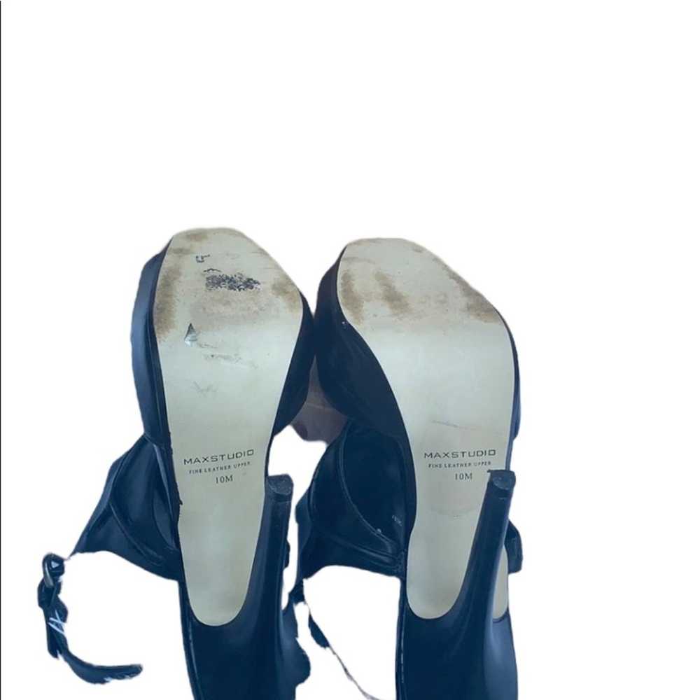 Slingback Leather Open Toe Shoe Max Studio Size 1… - image 7