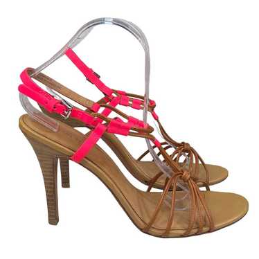 Coach Women’s Lana Tan Pink Leather Strappy 4” Hee