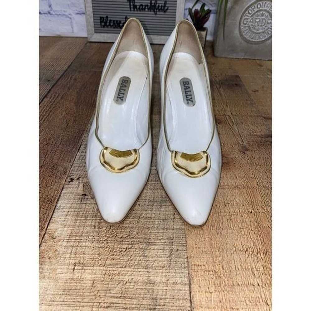 Bally white vintage pumps heels 8M - image 5