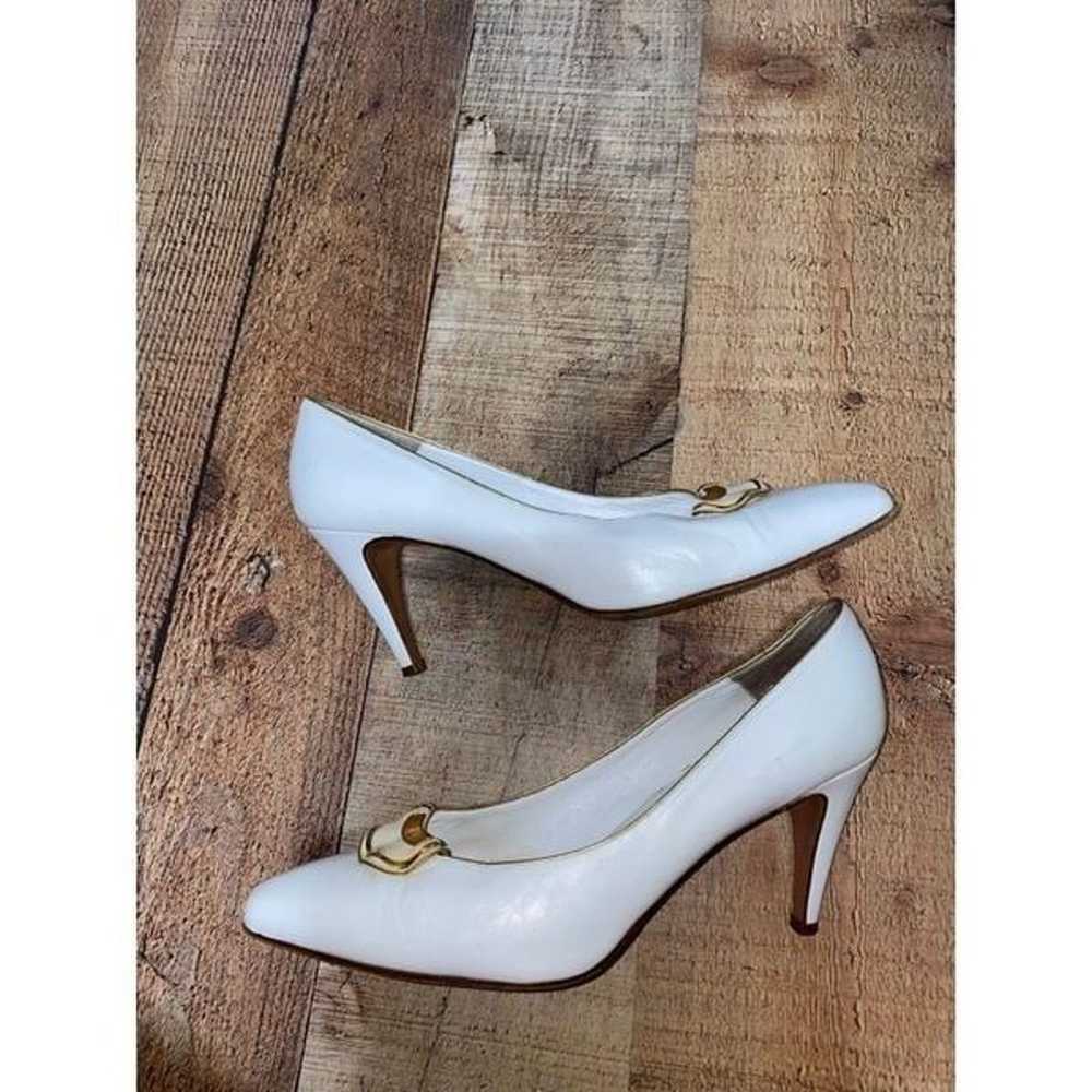 Bally white vintage pumps heels 8M - image 7