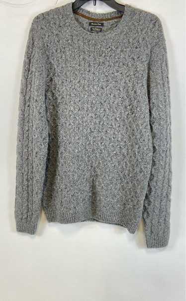 Massimo Dutti Womens Gray Cable Knit Long Sleeves 