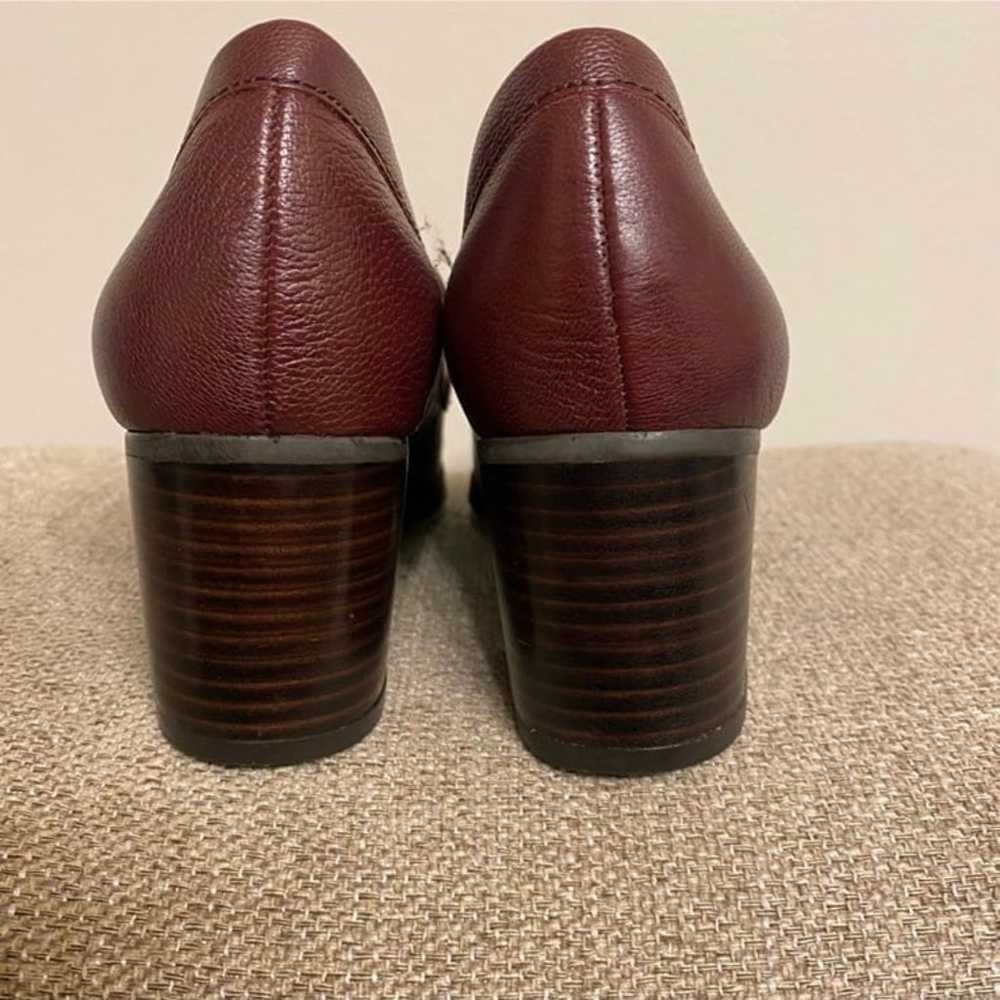Franco Sarto Burgundy Block Heel Leather Loafers - image 3