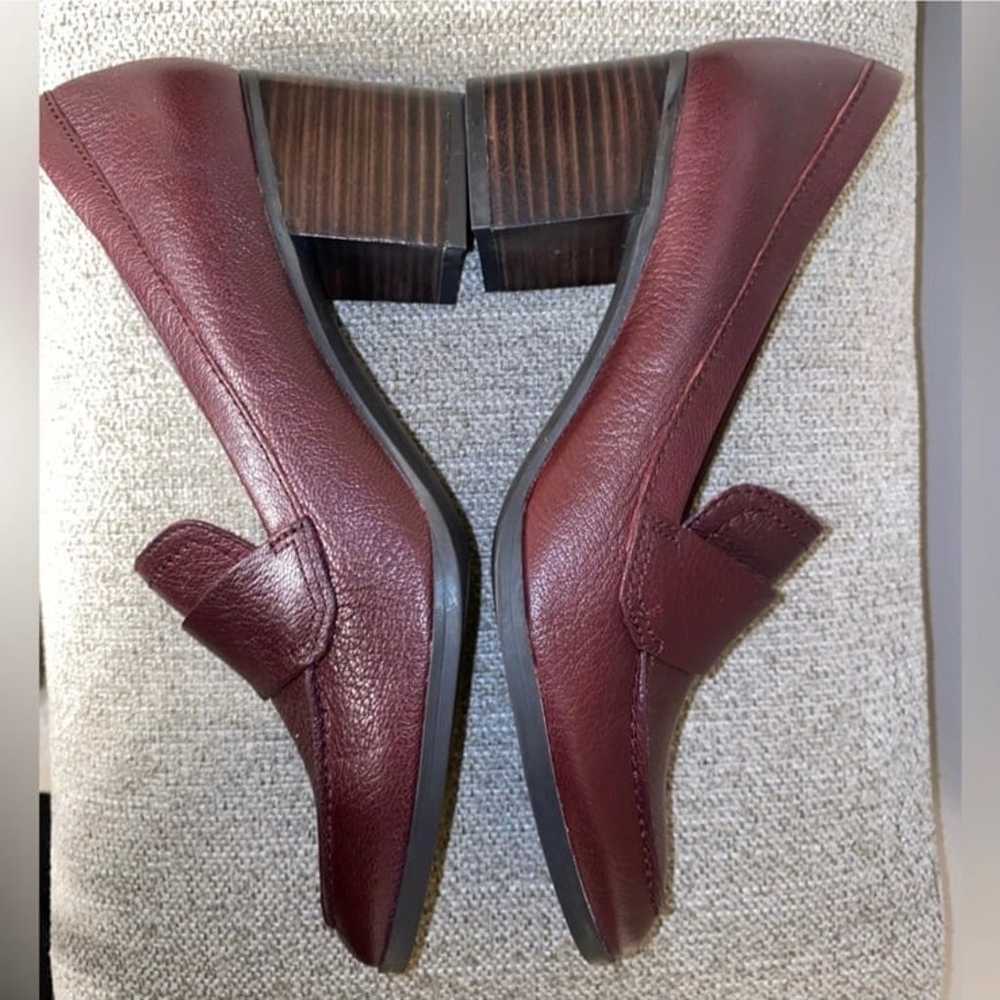 Franco Sarto Burgundy Block Heel Leather Loafers - image 6