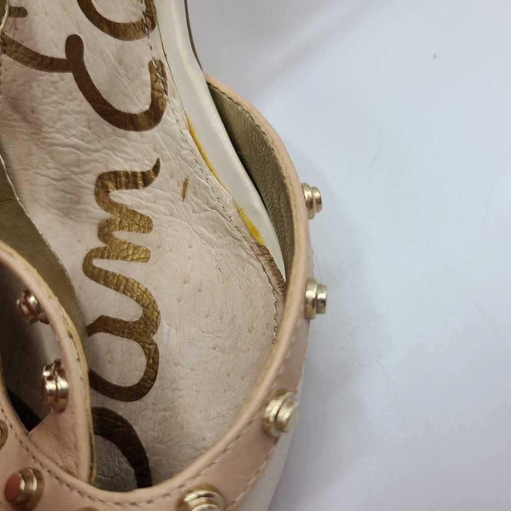 Sam Edelman Ollie Leather Cream Beige Gold Studde… - image 9