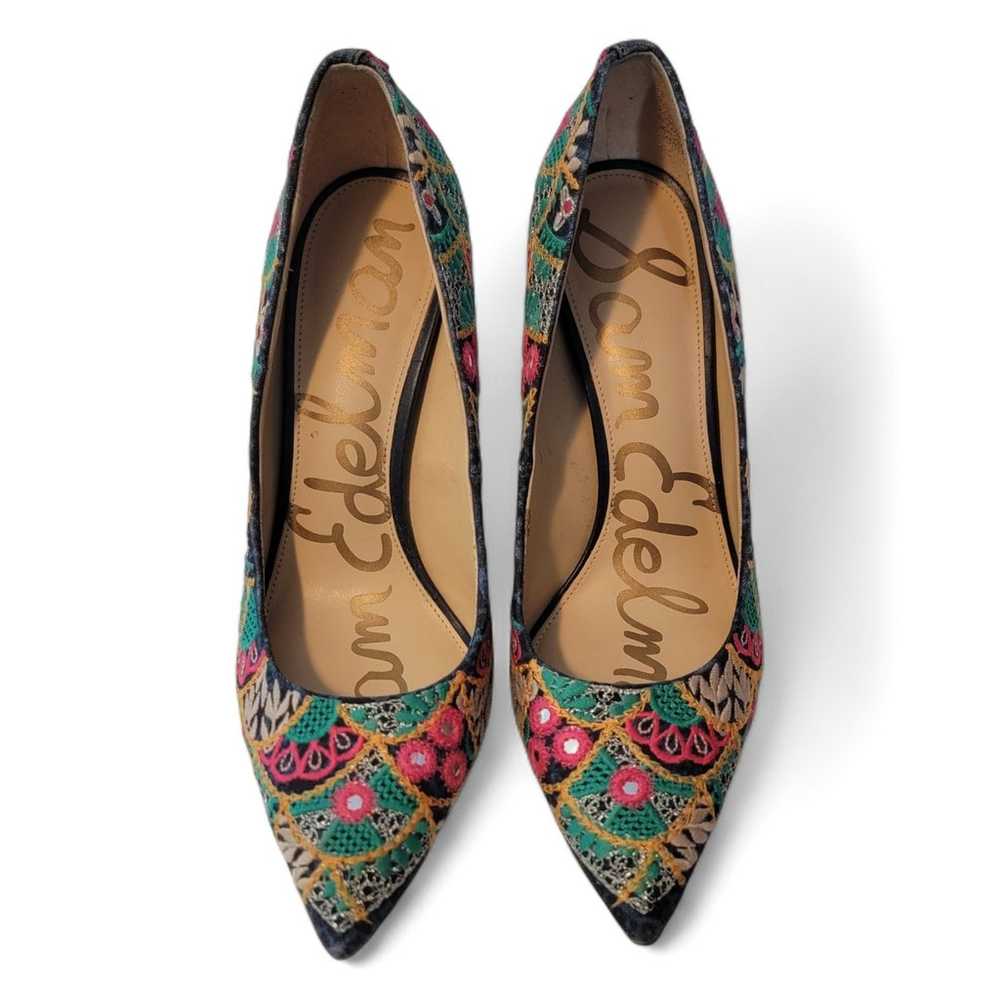 Sam Edelman Hazel Floral Embroidered Heels Pumps … - image 3
