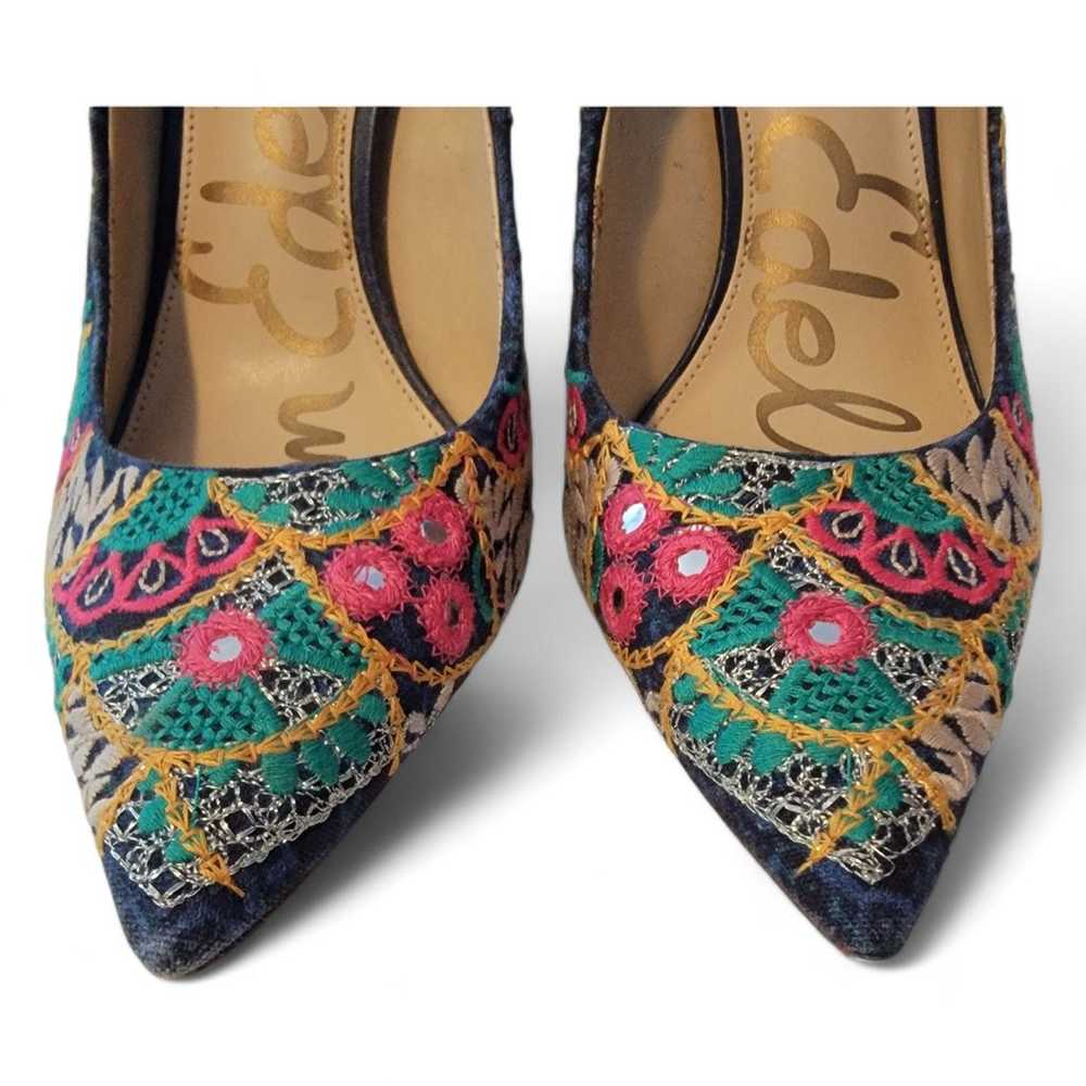 Sam Edelman Hazel Floral Embroidered Heels Pumps … - image 4